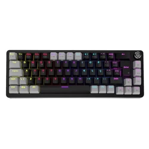 TECLADO MECÂNICO 65 PCYES MECKA BLACK VULCAN - SWITCH RED - LED RAINBOW - TPMKBVRD