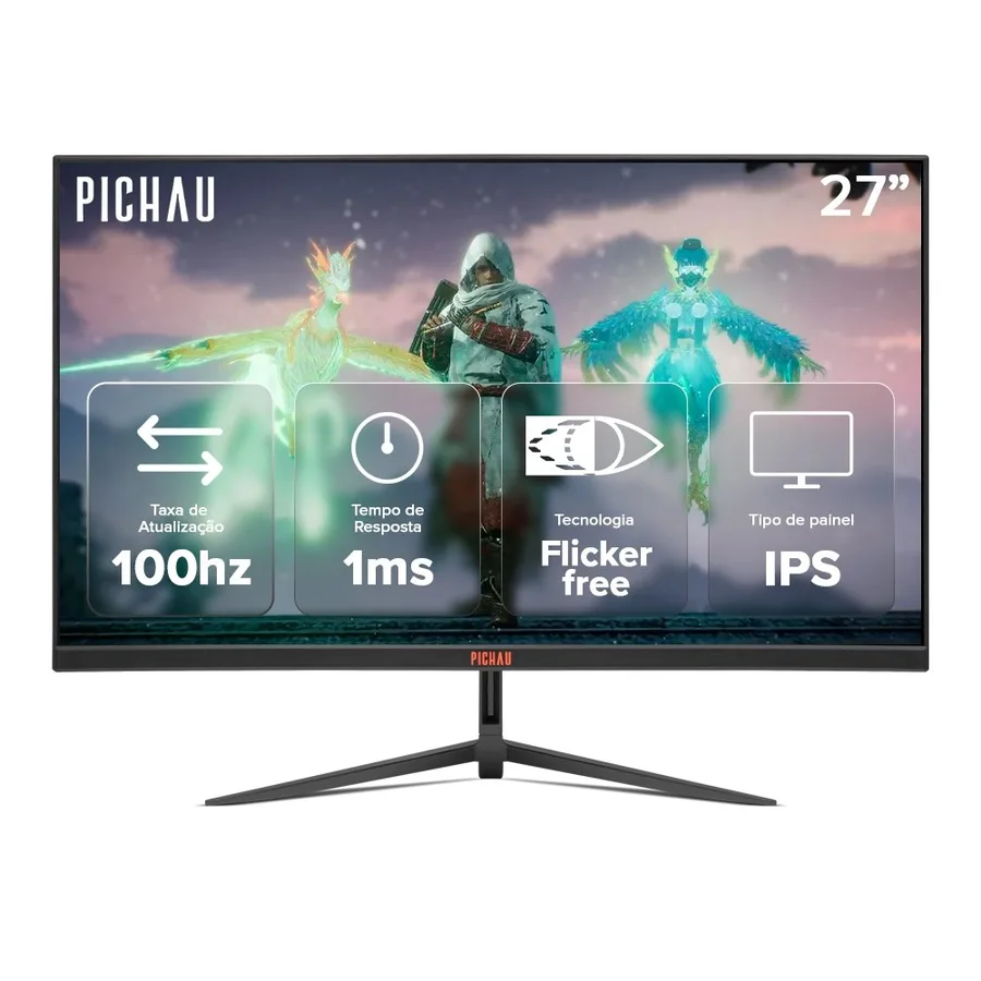 Monitor Gamer Pichau Athen V3S, 27 Pol, IPS, FHD, 1ms, 100Hz, HDMIVGA, PG-ATH27V3S-BL02
