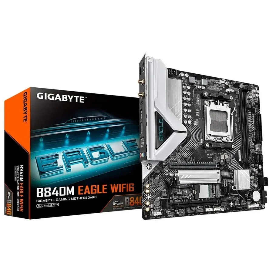 Placa Mae Gigabyte B840M Eagle Wifi6 Amd Am5 Micro Atx Ddr5 Rgb Wi Fi 6 Bluetooth Preto B84Melw
