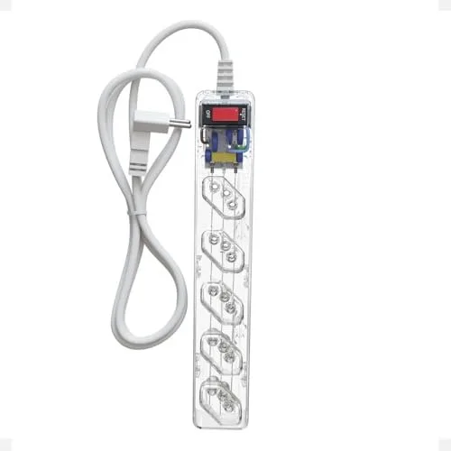Filtro de Linha CLAMPER iCLAMPER Energia 5, 5 Tomadas, Proteção Contra Surtos Elétricos, 10A, Bivolt, Cabo 1m, Transparente