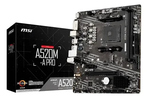 Placa-mãe Msi A520m-a Pro Am4 Matx Ddr4 Preto