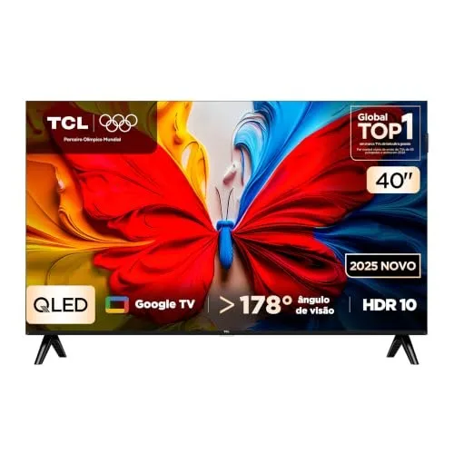 Smart TV TCL 40 Polegadas QLED Full HD S5K WiFi Bluetooth Google TV 2 HDMI HDR10 Dolby Audio 40S5K