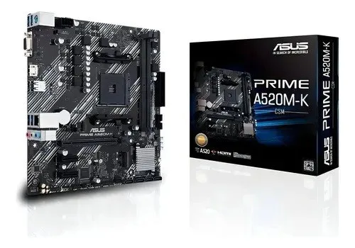 Placa-mãe Asus para AMD AM4 Prime A520M-K 2xDDR4 mATX - 90MB1500-M0EAY0
