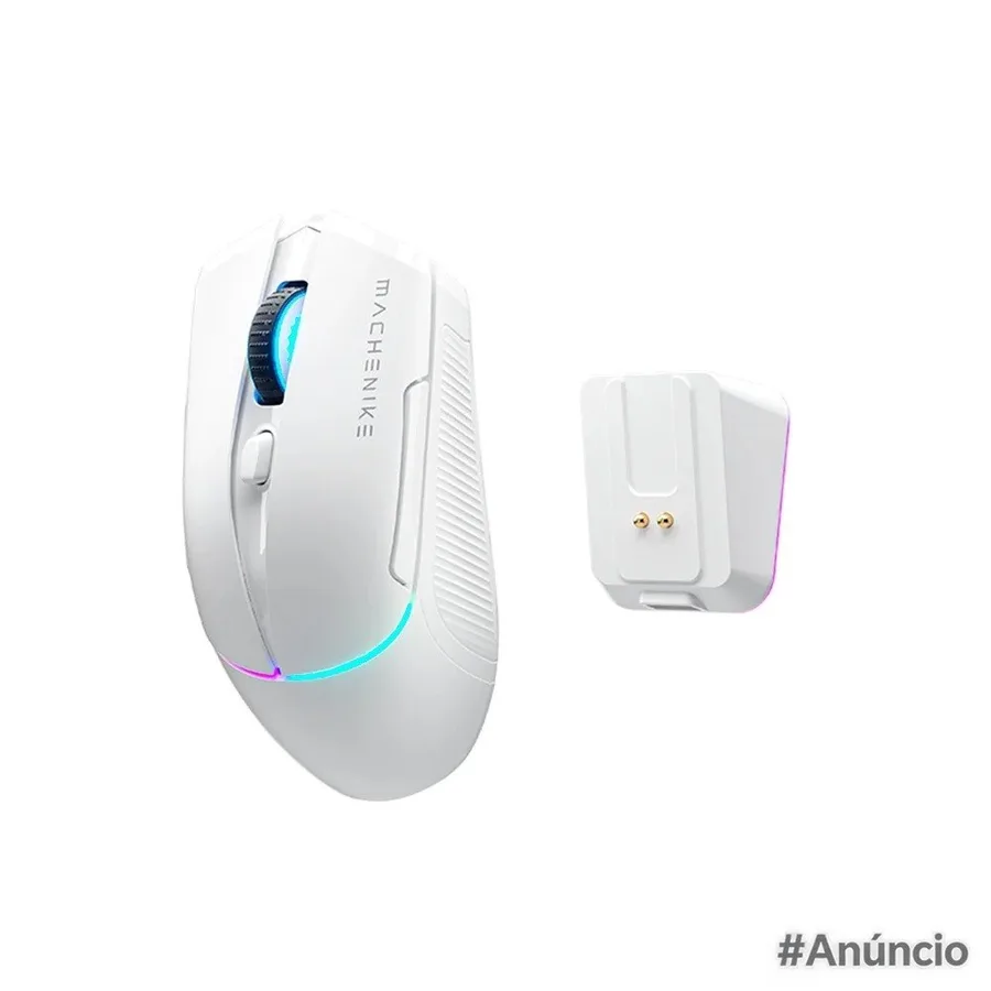 Mouse Gamer Machenike L8 Pro Rgb Support 8K 2 4Ghz Wireles Dock Rgb Carregamento Sem Fio Branco Jj02G3006
