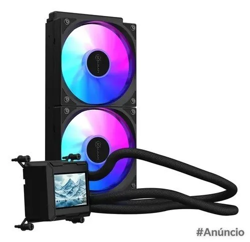 Water Cooler Kalkan Aura LCD 240mm ARGB Gamer Preto