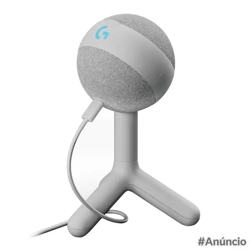Microfone Condensador Gamer Logitech G Yeti Orb com RGB LIGHTSYNC, Captação Cardioide, Conexão USB Plug and Play para Gravação de Conteúdo e Streaming em PC e Mac - Branco