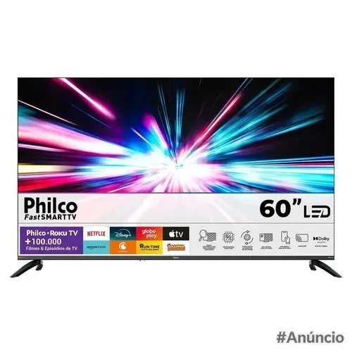 Smart TV Philco 60 P60VIK 4K UHD LED Roku Dolby Audio Wi-Fi HDR10