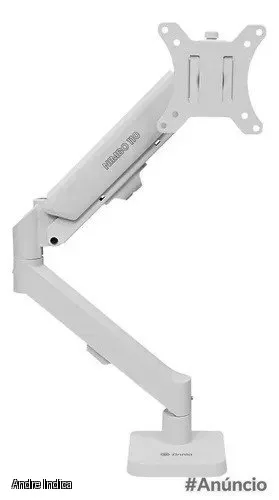 Suporte Articulado Para Monitor 13 a 32 Pistão a Gás Ajustável Zinnia Nimbo 110 Branco