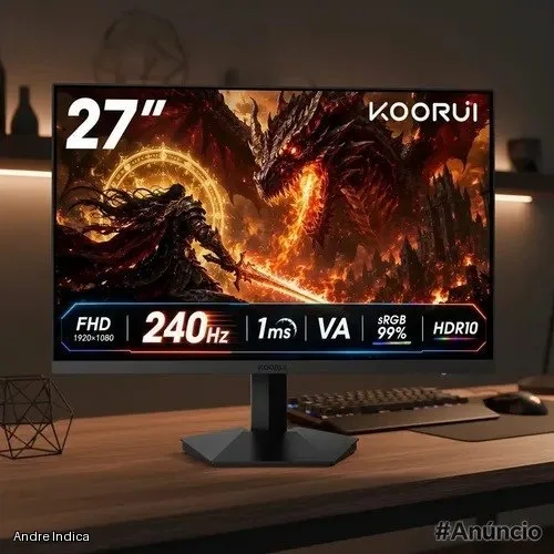 Monitor Gamer Koorui Gn02 27in 240hz Va Fhd 1080p 1ms Hdr10 Preto 127220v