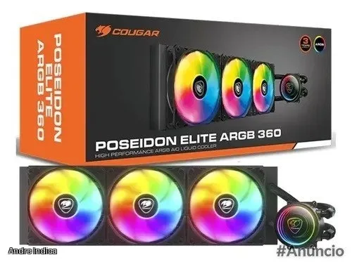 Water Cooler Cougar Poseidon Elite Argb Preto 360 Preto