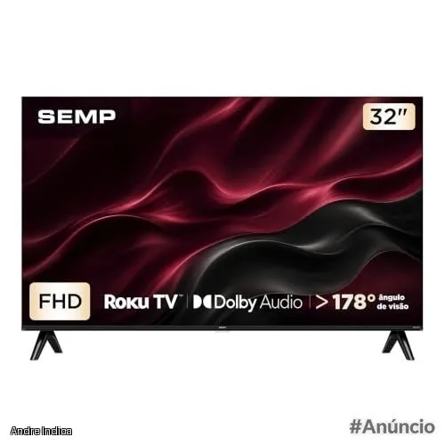 Smart TV Semp 32 Polegadas LED Full HD S42R Roku TV Wi-Fi Dolby Audio Brilho até 220 Nits 32S42R