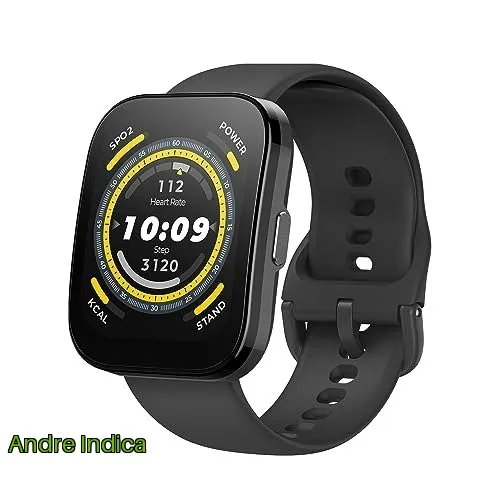 Amazfit Bip 5 A2215 46mm Relógio inteligente tela de 1,91 polegadas para Android iPhone, chamadas Bluetooth, Alexa embutido, rastreamento GPS preto