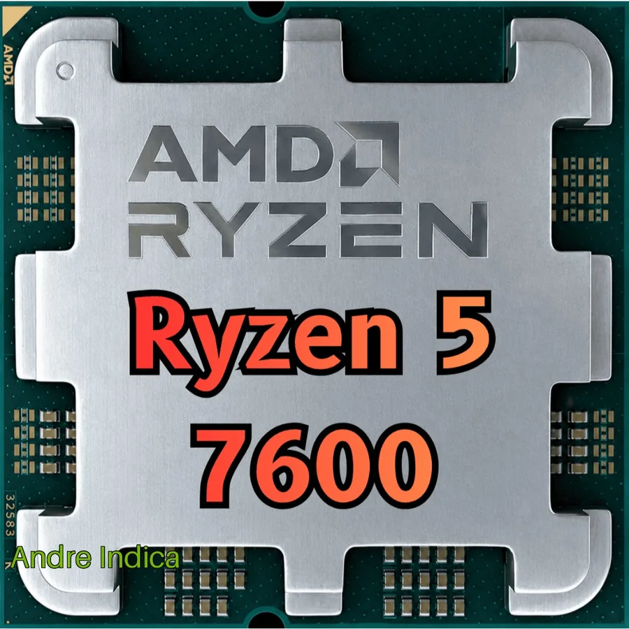 Processador AMD Ryzen 5 7600, 3.8GHz 5.1GHz Max Turbo, Cache 38 MB, 6 Núcleos, 12 Threads, AM5, Com Vídeo Integrado