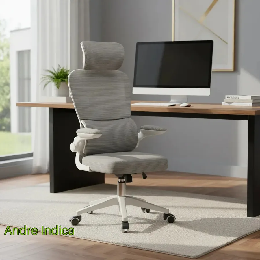 Cadeira Escritório Ergonômica Python Fly B07 Cinza Com Suporte Lombar