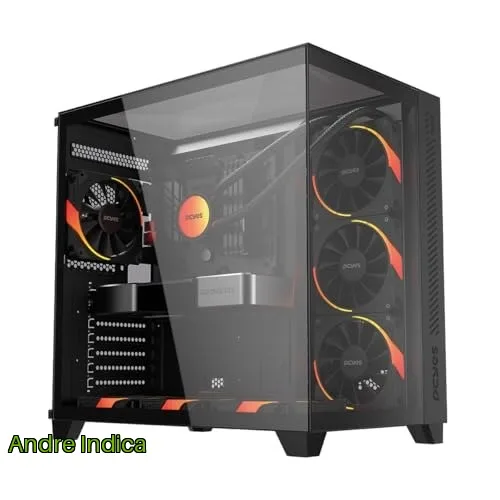 Gabinete Gamer PCYES Forcefield Max Black Vulcan, ATX, Mid-Tower, Vidro Temperado, Sem Fonte e Fan, Preto - GFFMAXBV