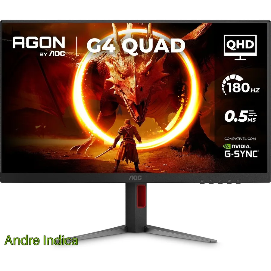 Monitor Gamer AOC AGON QUAD 27 QHD 180Hz 0,5ms IPS HDR10 Base Ajustável Q27G4F
