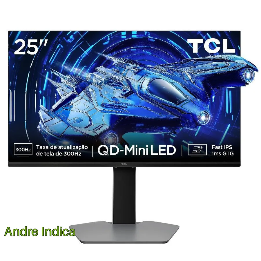 Monitor Gamer TCL 25 Polegadas QD-Mini LED Full HD G64 300Hz 1ms GtG Freesync HDR 600 nits 25G64