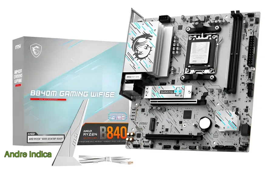 Placa Mãe Msi B840m Gaming Wifi6e Am5 2xddr5 Amd B840 Matx Cor Branco