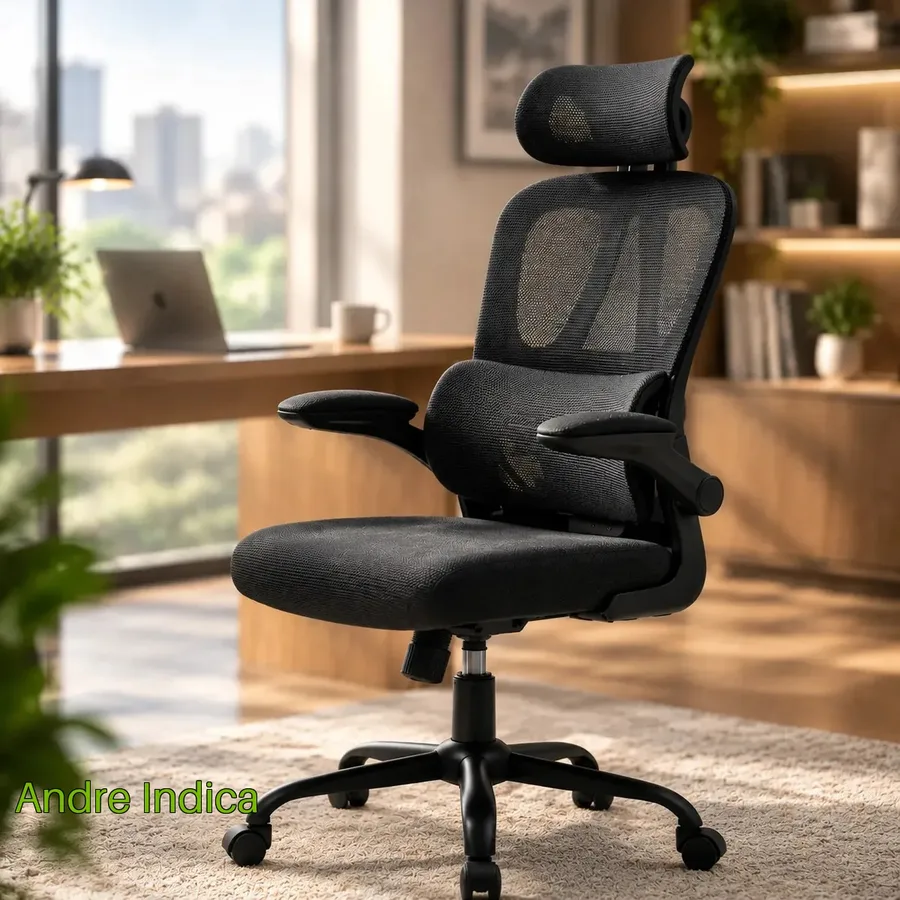Cadeira Escritório Ergonômica Mesh Suporte Lombar Sitolia Preto Malha