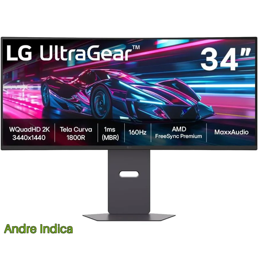 Monitor Gamer LG UltraGear Curvo 34 QuadHD 2K UltraWide 160Hz HDR10
