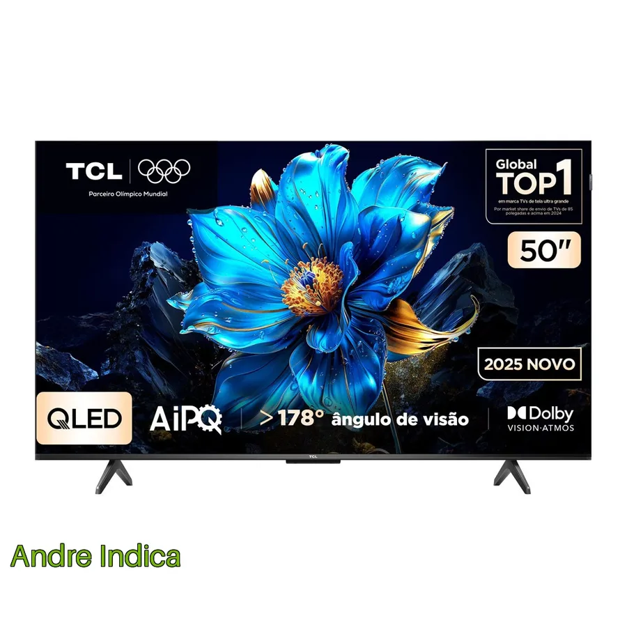 Smart TV 50 50P7K 4K QLED UHD 60Hz com Sistema Operacional Google TV TCL