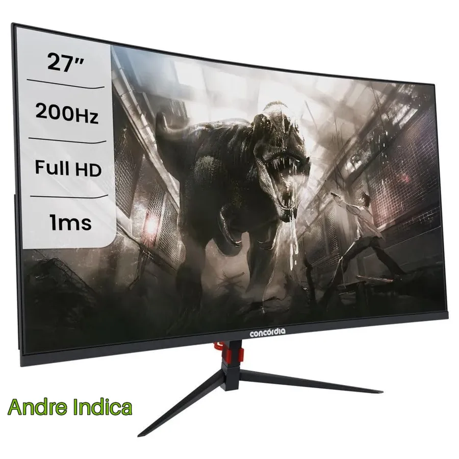 Monitor Gamer Concórdia 27 Curvo 200Hz Full HD 1ms FreeSync Premium