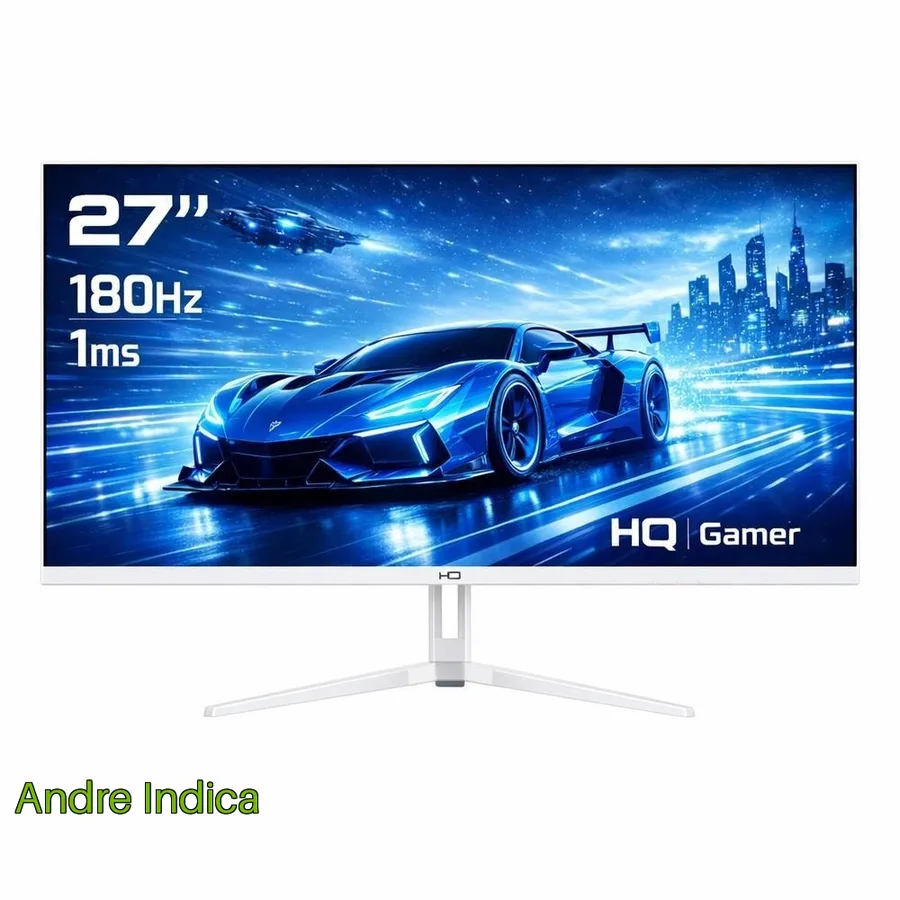 Monitor Gamer HQ 27 Branco Curvo 1ms, 200Hz, AMD FreeSync, Full HD, HDMI, DP, Frameless HQW27C200