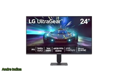 LG UltraGear Monitor Gamer 24 IPS 144Hz OC 1ms MBR Full HD 1920x1080 HDR10 NVIDIA G-SYNC AMD FreeSync, Preto - 24G411A