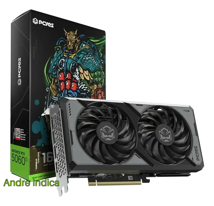 Placa De Vídeo Pcyes Geforce RTX 5060 Ti, 16GB Gddr7 128-bit