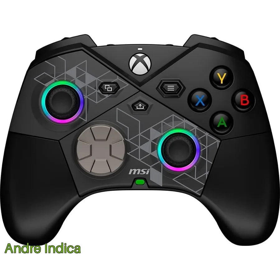 Controle Gamer Sem Fio Msi Force Pro 2 4 Ghz Wireless Bluetooth Usb 2 0 Tipo C Pc E Android Preto Forceprow