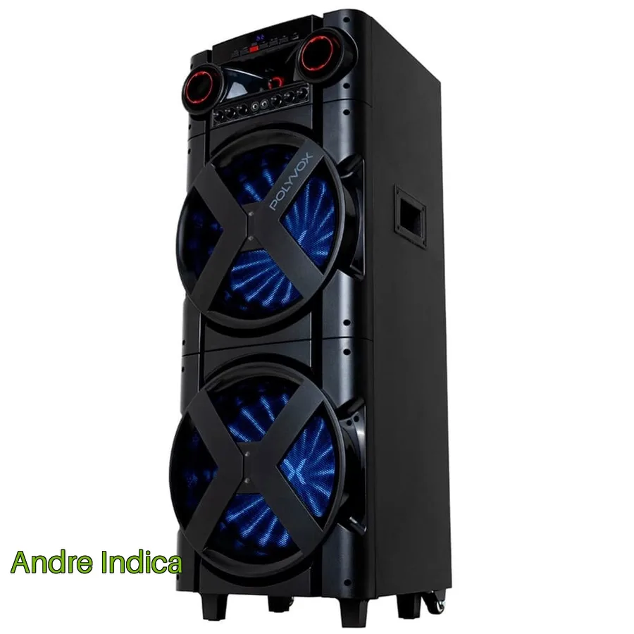 Torre De Som Amplificada Polyvox Tws 2000W Bluetooth Bivolt Preto Xt 2000T