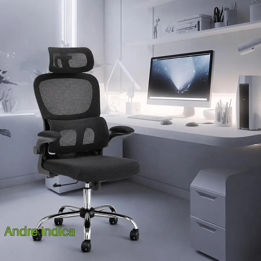Cadeira de Escritório Ajuste Lombar Apoio de Cabeça Ajustável MAAT Ergonômica