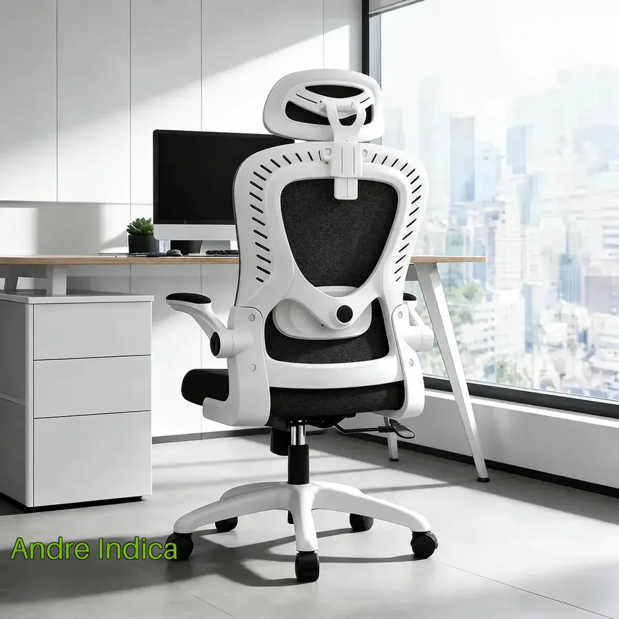 Cadeira De Escritório Ergonômica Giratória Premium Tela Mesh Multicolorido Espuma De Alta Densidade