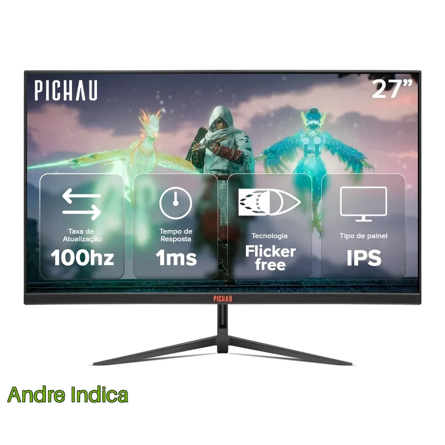 Monitor Gamer Pichau Athen V3S, 27 Pol, IPS, FHD, 1ms, 100Hz, HDMIVGA, PG-ATH27V3S-BL02