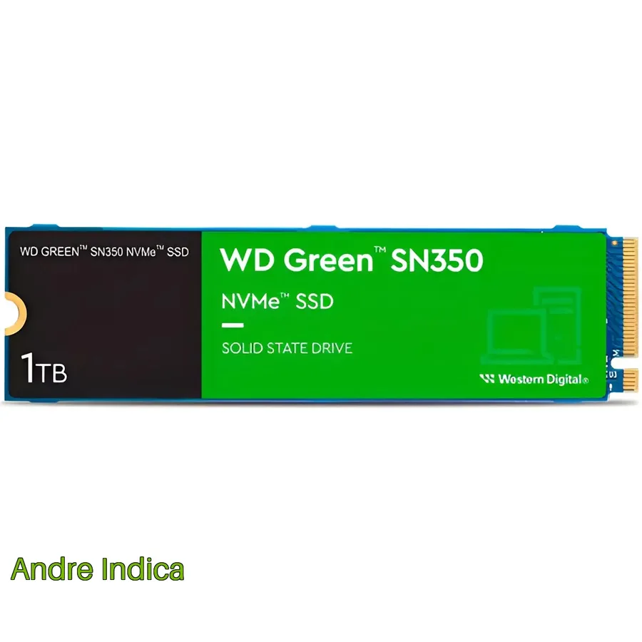 Ssd 1tb Western Digital Green Sn350 Nvme, Gen3, M.2 2280 Azul