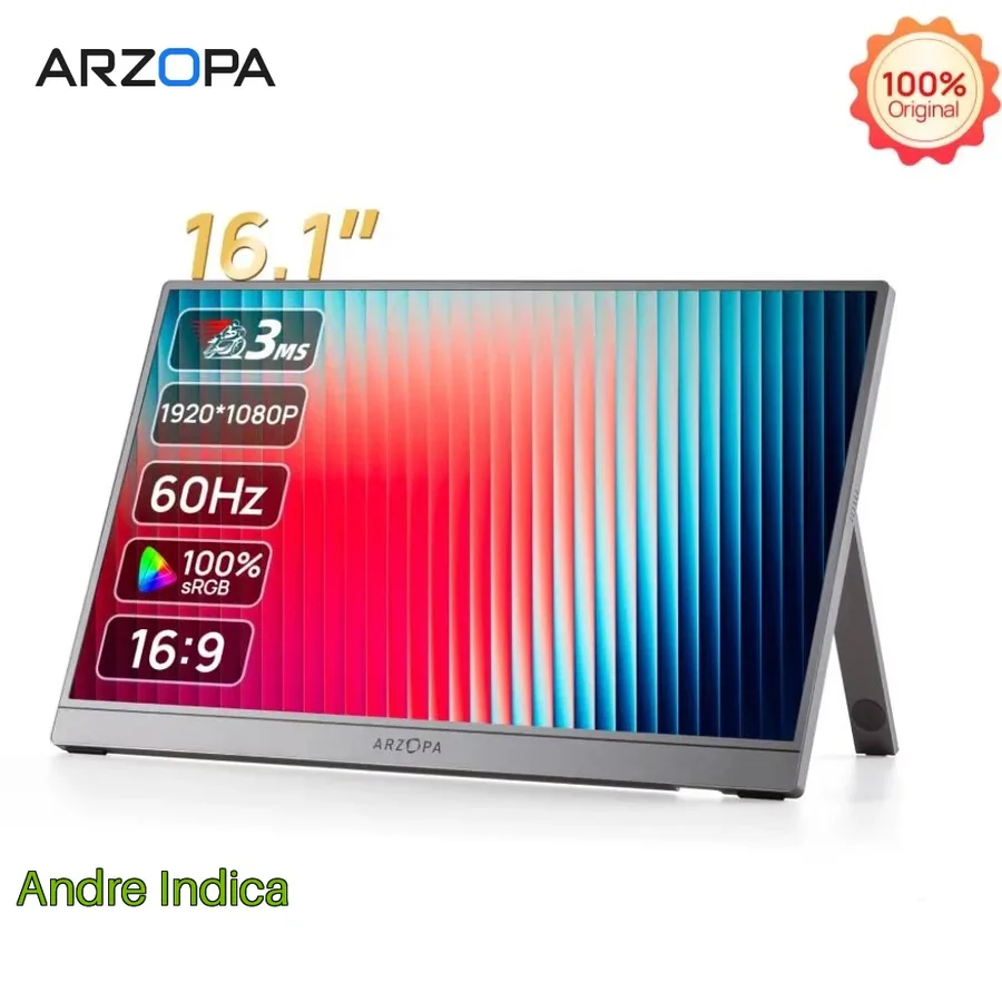 Monitor Portátil Arzopa Z1C 16,1 1080P 300cd Tela IPS