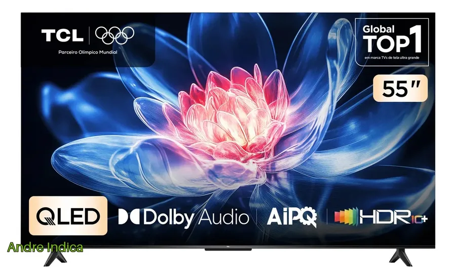 Smart Tv Tcl 55 Polegadas Qled 4k T6c Wifi Bluetooth Google Tv Tela Hva E Hdr10 55t6c