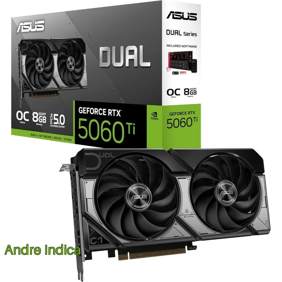Placa de Vídeo ASUS NVIDIA GeForce RTX 5060 Ti OC 8GB GDDR7
