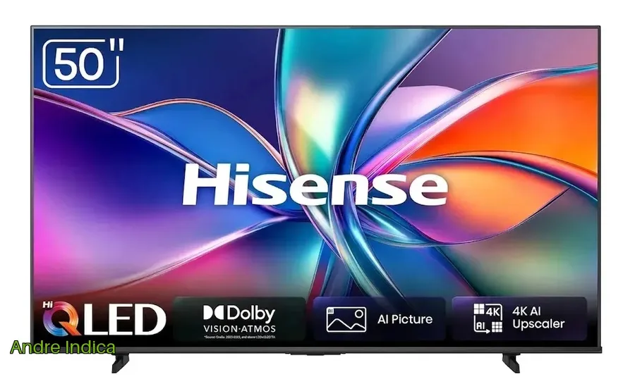 Smart TV Hisense HI-QLED 4K 50 polegadas com Processador AI, Dolby Vision Atmos e Compatibilidade Alexa - 50Q6QVV