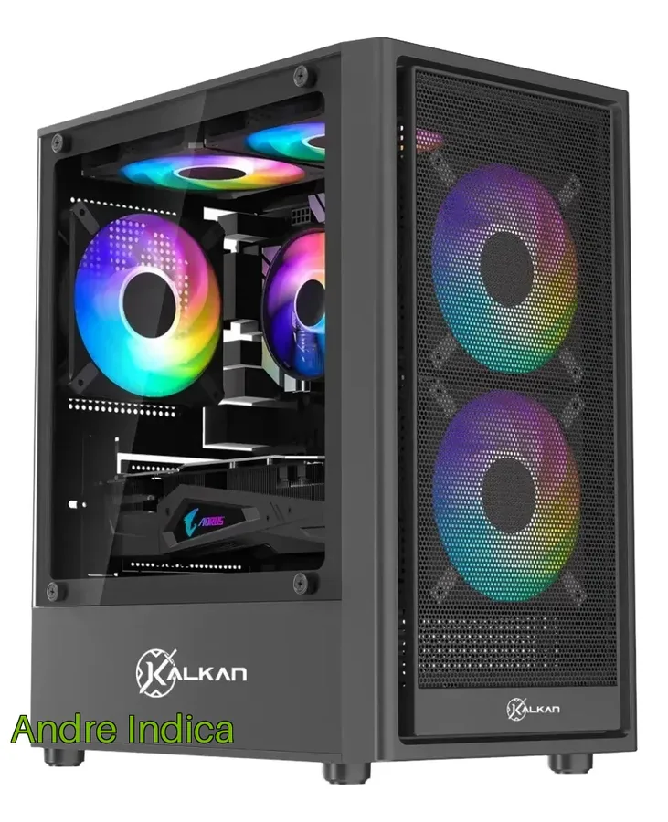 Gabinete Gamer Kalkan Vesir Flow Sfan Sfonte Micro-atx Preto