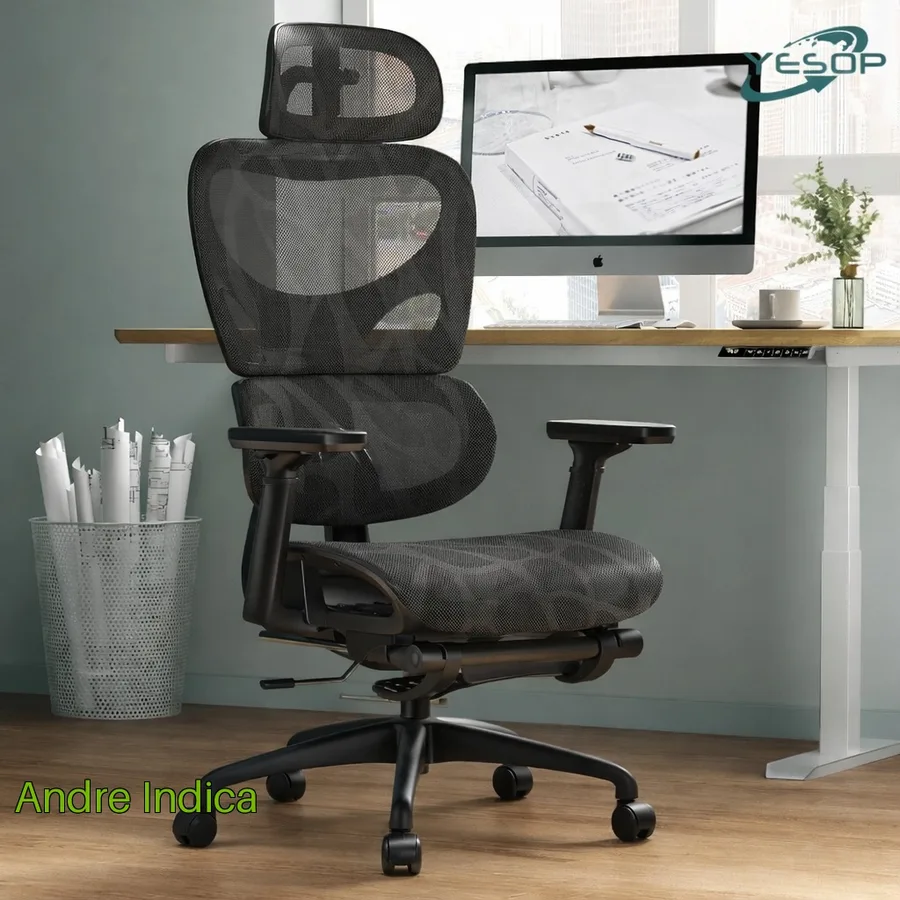 YESOP Cadeira Ergonômica Escritório Gamer Estudo Assento Zero Gravity Capacidade 150kg Cor Preto