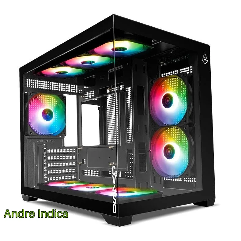 Gabinete Gamer Mancer CV450, Mini-Tower, Lateral de Vidro, Com 9 Fans, Preto, MCR-CV4509F-BK