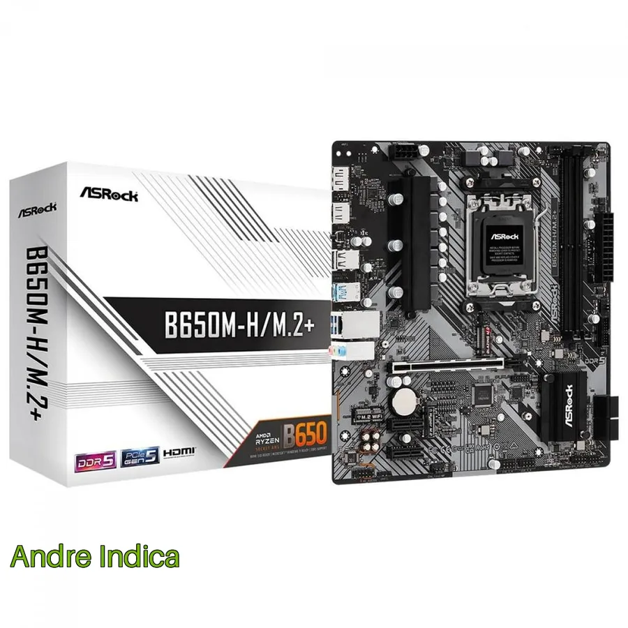 Placa Mãe ASRock B650M-HM.2, Chipset B650, AMD AM5, mATX, DDR5
