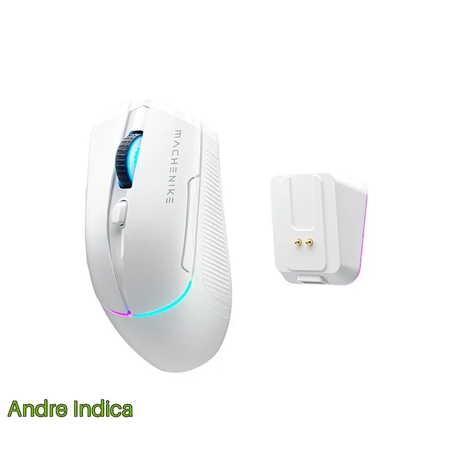 Mouse Gamer Machenike L8 Pro Rgb Support 8K 2 4Ghz Wireles Dock Rgb Carregamento Sem Fio Branco Jj02G3006
