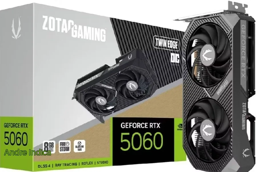 Placa de Vídeo Zotac RTX 5060 Twin Edge OC, 8GB, GDDR7,