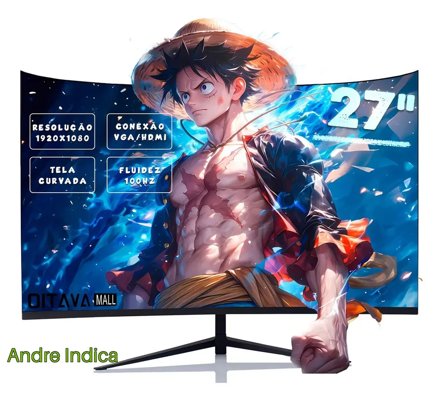 Monitor Gamer Curvo Oi Vida 27 Full HD 100Hz 1ms HDMI VGA Preto