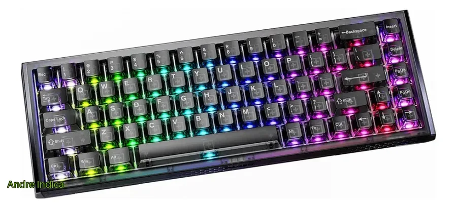 Teclado Gamer Magnético 8000hz Rapid Trigger 0,01mm Hot Swap Switch Ice Blade Cool68 Led Rgb Dareu Ice Black