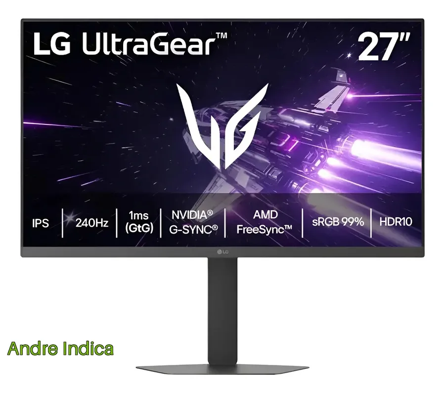 LG UltraGear Monitor Gamer 27 IPS 240Hz 1ms GtG Full HD 1920x1080 sRGB 99 HDMI 2.0 NVIDIA G-SYNC AMD FreeSync Premium, Preto - 27G440A