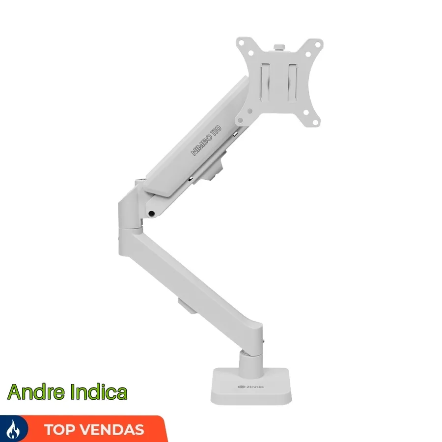 Suporte Articulado Para Monitor 13 a 32 Pistão a Gás Ajustável Zinnia Nimbo 110 Branco