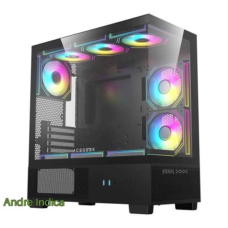Gabinete Gamer Acegeek Echo Mini, Mini-Tower, Lateral de Vidro, Preto, AG-ECHO-MINI-BK